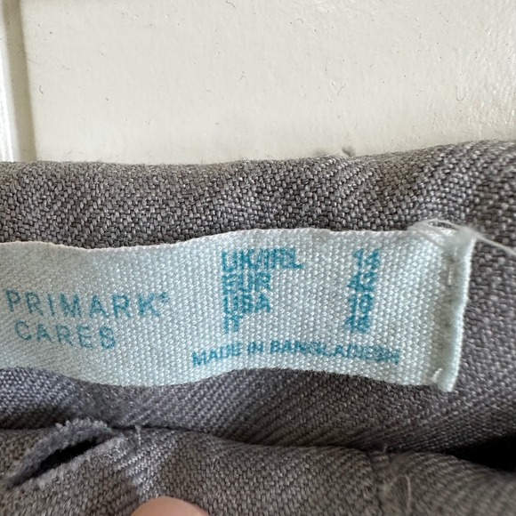 Primark Gray Career Pants High Waist Trousers Cropped Dress Pants size 10 - Picture 5 of 7